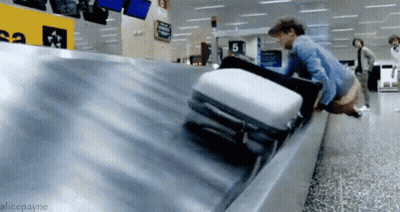 Man In Bear T-Shirt Walking Hallway GIF