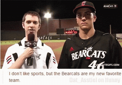 Man In Bearcats Jersey Being Interviewed GIF