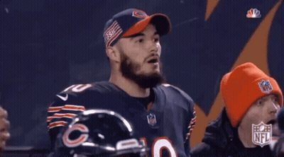 Man In Bears Jersey And Hat On Football Field GIF