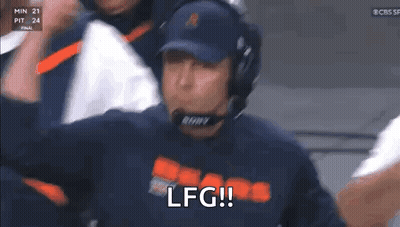Man In Bears Sweatshirt Shouting LFG GIF