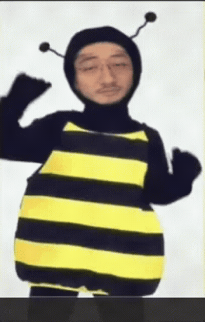 Man In Bee Costume With Antennas GIF