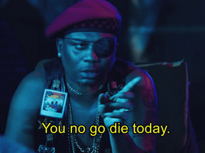 Man In Beret And Sunglasses Saying You No Go Die Today GIF