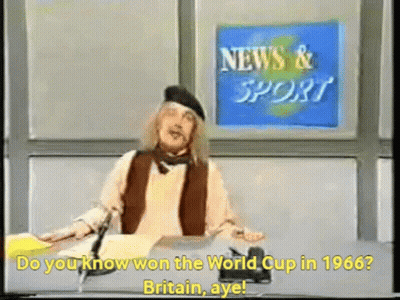 Man In Beret At News And Sport Sign GIF