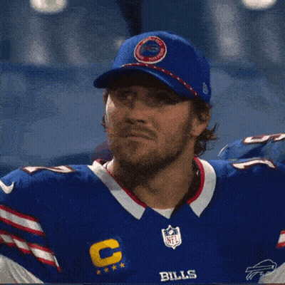 Man In Bills Jersey And Hat GIF