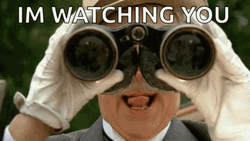 Man In Binocular Vision Watching You GIF