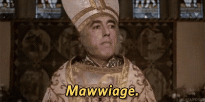 Man In Bishop's Hat Saying Mawwiage GIF