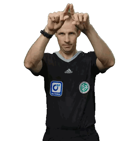 Man In Black Adidas Shirt With Arms Up Sticker