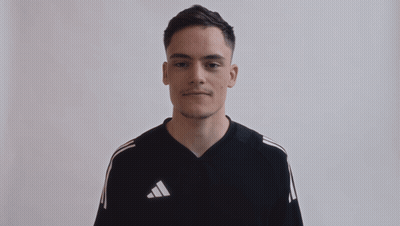 Man In Black Adidas Shirt With White Stripes GIF