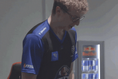 Man In Black And Blue Shirt Saying BRT GIF