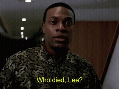 Man In Black And Gold Shirt Asking Who Died Lee GIF