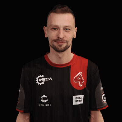 Man In Black And Red Shirt Number 4 GIF