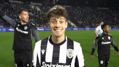 Man In Black And White Striped Shirt Saying Stoixima GIF