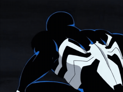 Man In Black And White Suit With Spider GIF