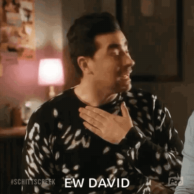Man In Black And White Sweater Saying Ew David GIF