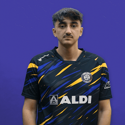 Man In Black And Yellow Aldi Shirt GIF