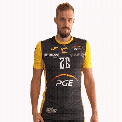 Man In Black And Yellow PGE Shirt GIF