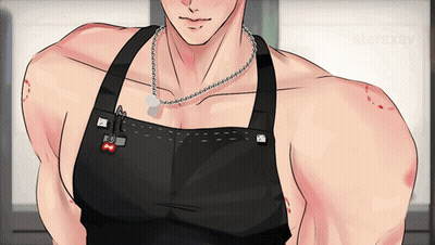 Man In Black Apron With Dog Tag GIF