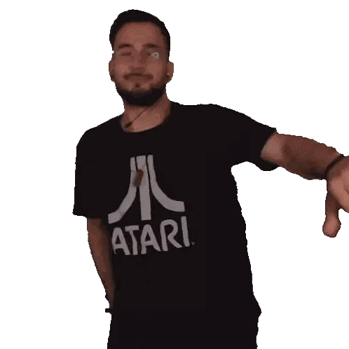 Man In Black Atari Shirt Dancing Sticker