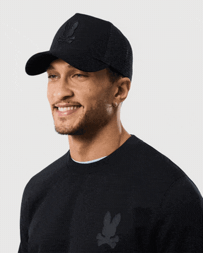 Man In Black Baseball Cap And Black Sweatshirt GIF