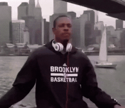 Man In Black Brooklyn Basketball Sweatshirt GIF