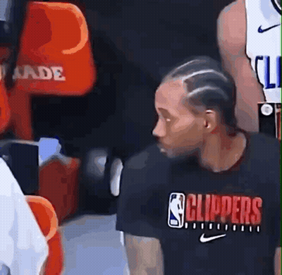 Man In Black Clippers Shirt In Locker Room GIF