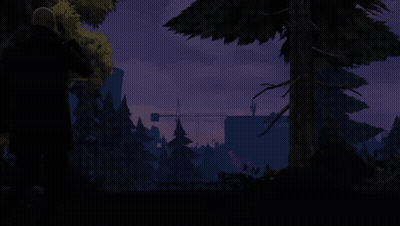 Man In Black Coat In Forest At Night GIF