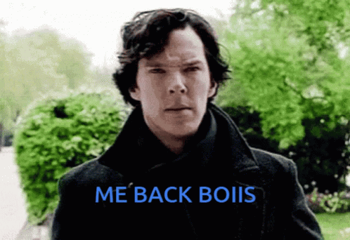 Man In Black Coat Says Me Back Boils GIF