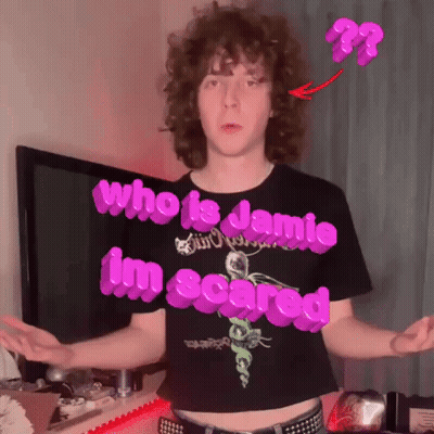 Man In Black Crop Top Saying Who Is Jamie I'm Scared GIF
