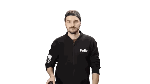Man In Black Felix Jacket Holding Camera Sticker