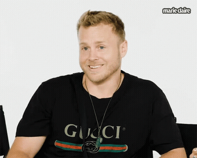 Man In Black Gucci Shirt Smiling GIF