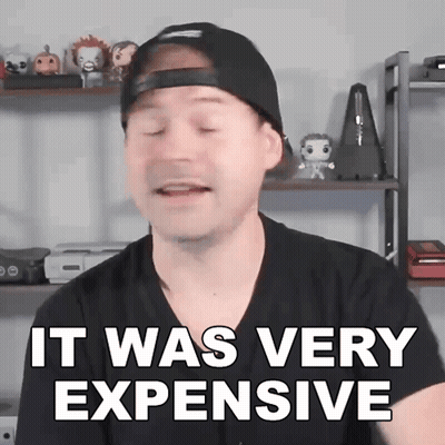 Man In Black Hat And Black Shirt Says It Was Very Expensive GIF