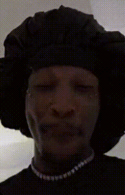 Man In Black Hat And Pearl Necklace Crying GIF