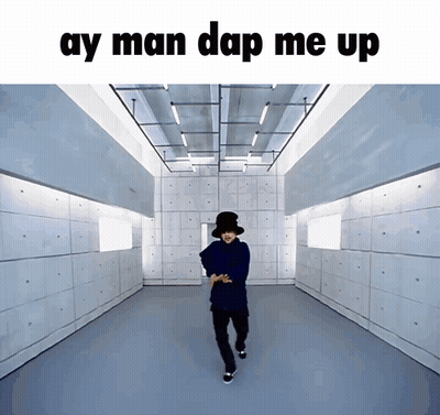 Man In Black Hat Dancing Dap Me Up GIF