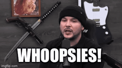 Man In Black Hat Saying Whoopsies At Microphone GIF