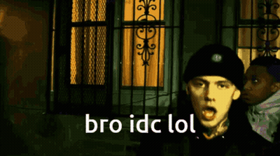 Man In Black Hat Says Bro Idc Lol GIF