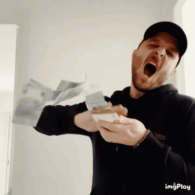 Man In Black Hoodie Holding Stack Of Money GIF