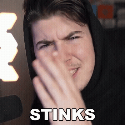Man In Black Hoodie Making Stinks Sign GIF