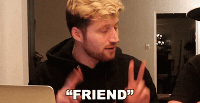 Man In Black Hoodie Peace Sign Friend GIF