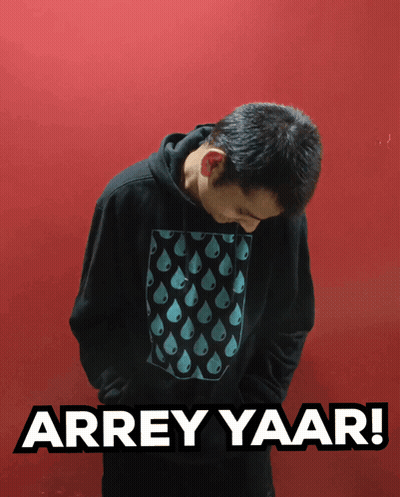 Man In Black Hoodie Red Wall Arrey Yaar GIF