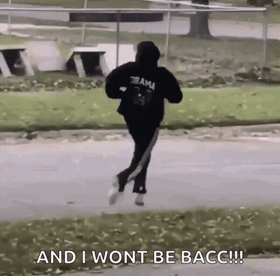 Man In Black Hoodie Running And I Won't Be Bacc GIF
