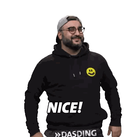 Man In Black Hoodie Saying Nice Sticker