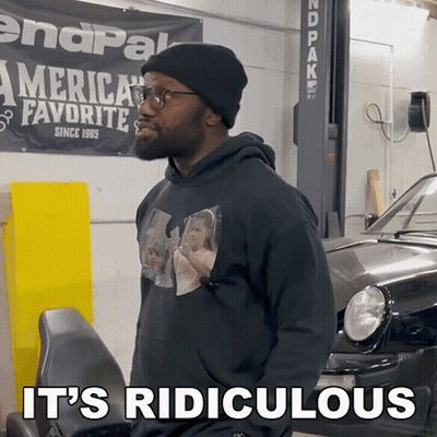 Man In Black Hoodie Says It's Ridiculous In Front Of Car GIF