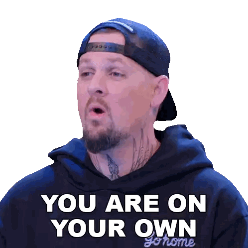 Man In Black Hoodie Says You Are On Your Own Sticker