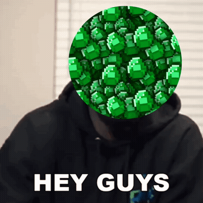 Man in Black Hoodie With Emeralds Saying Hey Guys
