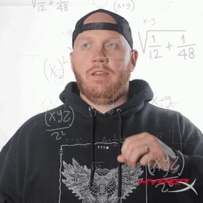 Man In Black HyperX Hoodie With Math Whiteboard GIF