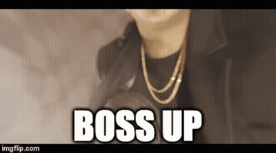 Man In Black Jacket And Gold Chains Saying Boss Up GIF