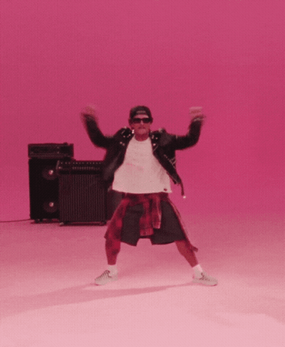 Man In Black Jacket And Plaid Shorts Dancing GIF