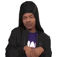 Man In Black Jacket And Purple Shirt With Wig Sticker