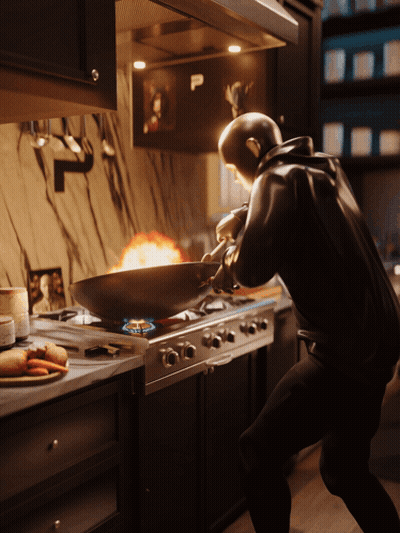 Man In Black Jacket Cooking GIF