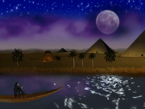 Man In Black Jacket In Front Of Pyramid GIF